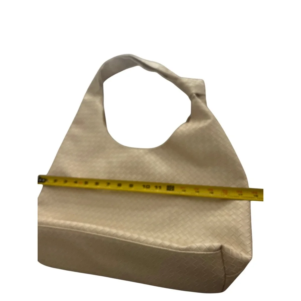 Ulta Woven Hobo Bag Cream Beige Knotted Strap Intrecciato Style Shoulder Bag